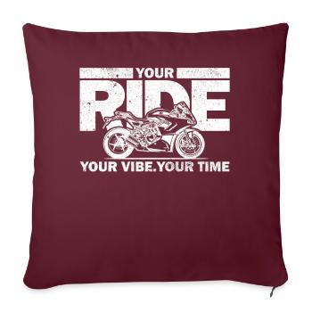Your Ride Your Vibe Your Time Racing Machine - Housse de coussin décorative 45 x 45 cm - bordeaux - Devant