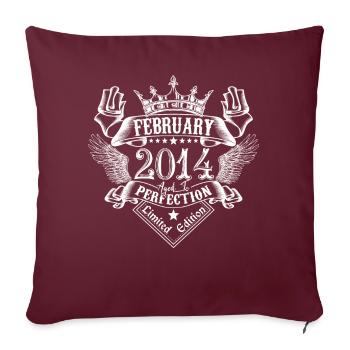 Février 2014 | Février 2014 anniversaire 2014 - Housse de coussin décorative 45 x 45 cm - bordeaux - Devant