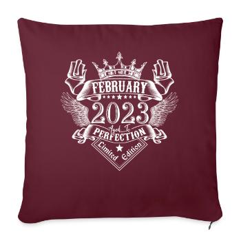 Février 2023 | Février 2023 anniversaire 2023 - Housse de coussin décorative 45 x 45 cm - bordeaux - Devant