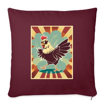 Fermier Poulet Coq Bovins Hôte Animal Amour Poulets - Housse de coussin décorative 45 x 45 cm - bordeaux - Devant