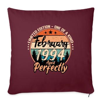 Février 1994 anniversaire 1994 légendes Février - Housse de coussin décorative 45 x 45 cm - bordeaux - Devant