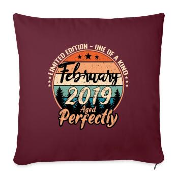 Februar 2019 Jubiläum 2019 Legenden Februar - Sofakissenbezug 45 x 45 cm - Burgunderrot - Vorne