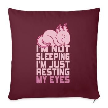 Je ne dors pas, je repose juste mes yeux - Housse de coussin décorative 45 x 45 cm - bordeaux - Devant