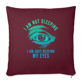 Je ne dors pas, je repose juste mes yeux - Housse de coussin décorative 45 x 45 cm - bordeaux - Devant