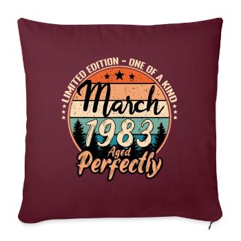 Mars 1983 anniversaire 1983 légendes Mars - Housse de coussin décorative 45 x 45 cm - bordeaux - Devant