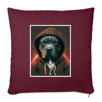 Chien Labrador Morning Grouch Sarcasme Collègue - Housse de coussin décorative 45 x 45 cm - bordeaux - Devant