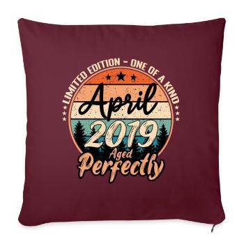 April 2019 Jubiläum 2019 Legenden April - Sofakissenbezug 45 x 45 cm - Burgunderrot - Vorne