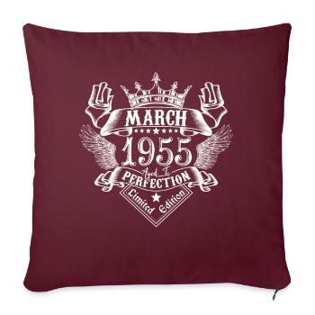 Mars 1955 | Mars 1955 anniversaire 1955 - Housse de coussin décorative 45 x 45 cm - bordeaux - Devant