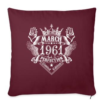 Mars 1961 | Mars 1961 anniversaire 1961 - Housse de coussin décorative 45 x 45 cm - bordeaux - Devant