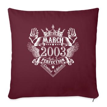 Mars 2003 | Mars 2003 anniversaire 2003 - Housse de coussin décorative 45 x 45 cm - bordeaux - Devant