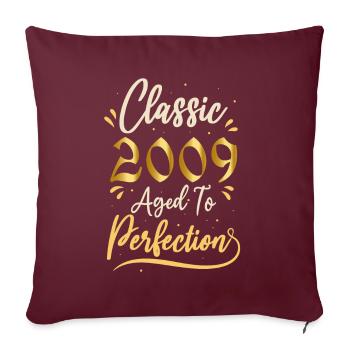 Anniversaire 2009 cadeau 2009 Classic 2009 - Housse de coussin décorative 45 x 45 cm - bordeaux - Devant