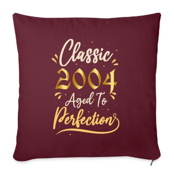 Anniversaire 2004 cadeau 2004 Classic 2004 - Housse de coussin décorative 45 x 45 cm - bordeaux - Devant