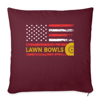 Boules de pelouse Sports de précision américains - Housse de coussin décorative 45 x 45 cm - bordeaux - Devant