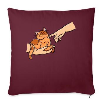 Propriétaire de chat fresco qui garde son animal de compagnie - Housse de coussin décorative 45 x 45 cm - bordeaux - Devant