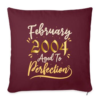 Février 2004 Février âgée à la perfection 2004 - Housse de coussin décorative 45 x 45 cm - bordeaux - Devant