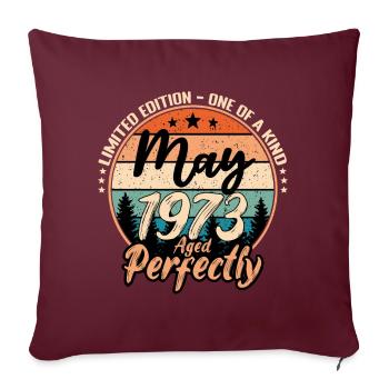 Mai 1973 anniversaire 1973 légendes Mai - Housse de coussin décorative 45 x 45 cm - bordeaux - Devant