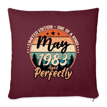 Mai 1983 anniversaire 1983 légendes Mai - Housse de coussin décorative 45 x 45 cm - bordeaux - Devant
