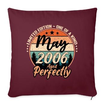 Mai 2006 anniversaire 2006 légendes Mai - Housse de coussin décorative 45 x 45 cm - bordeaux - Devant