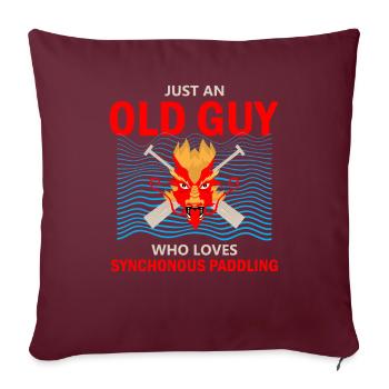 Course de bateaux chinois pour les entraîneurs de bateaux-dragons - Housse de coussin décorative 45 x 45 cm - bordeaux - Devant