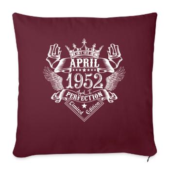 Avril 1952 | Avril 1952 anniversaire 1952 - Housse de coussin décorative 45 x 45 cm - bordeaux - Devant