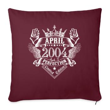 Avril 2004 | Avril 2004 anniversaire 2004 - Housse de coussin décorative 45 x 45 cm - bordeaux - Devant
