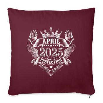Avril 2025 | Avril 2025 anniversaire 2025 - Housse de coussin décorative 45 x 45 cm - bordeaux - Devant