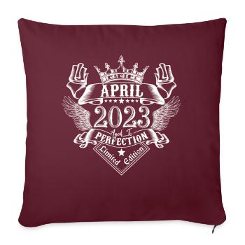 Avril 2023 | Avril 2023 anniversaire 2023 - Housse de coussin décorative 45 x 45 cm - bordeaux - Devant
