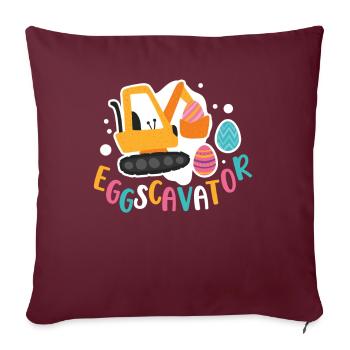Pelle hydraulique Construction Excavatrice Chasseur d’oeufs de Pâques - Housse de coussin décorative 45 x 45 cm - bordeaux - Devant