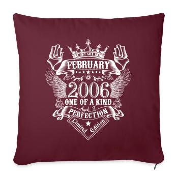 Février 2006 anniversaire Février 2006 Février - Housse de coussin décorative 45 x 45 cm - bordeaux - Devant
