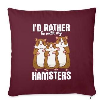 Nagetier Hamster - Sofakissenbezug 45 x 45 cm - Burgunderrot - Vorne