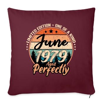 Juin 1979 anniversaire 1979 légendes Juin - Housse de coussin décorative 45 x 45 cm - bordeaux - Devant