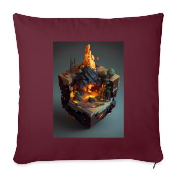 Voxel Fantasie Gaming Zocken Gamer Pixel Block - Sofakissenbezug 45 x 45 cm - Burgunderrot - Vorne