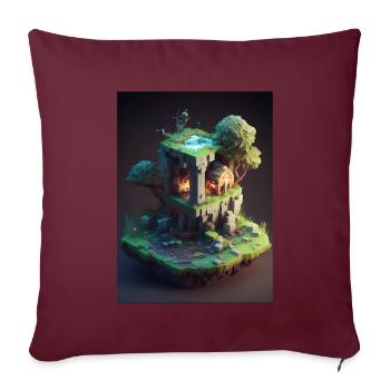Voxel Fantasie Gaming Zocken Gamer Pixel Block - Sofakissenbezug 45 x 45 cm - Burgunderrot - Vorne