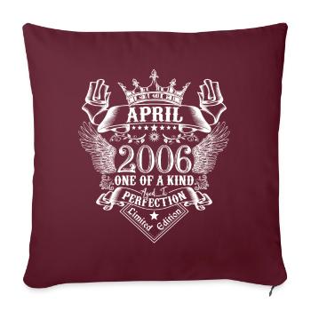 Avril 2006 anniversaire Avril 2006 Avril - Housse de coussin décorative 45 x 45 cm - bordeaux - Devant