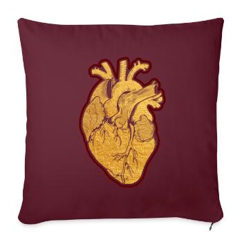 Parties du cœur - Housse de coussin décorative 45 x 45 cm - bordeaux - Devant