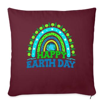 Joyeux Jour de la Terre Arbres forestiers - Housse de coussin décorative 45 x 45 cm - bordeaux - Devant
