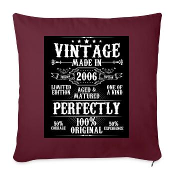 Millésime fabriqué en 2006 Vieilli parfaitement mûri - Housse de coussin décorative 45 x 45 cm - bordeaux - Devant