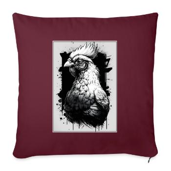 Poulets Chuchoteur Fermier Poulailler Poulet Poulet - Housse de coussin décorative 45 x 45 cm - bordeaux - Devant