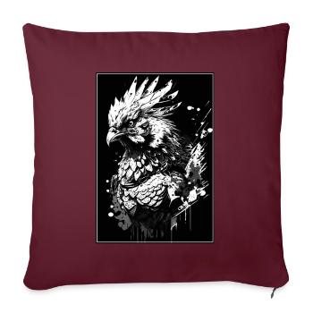 Poulets Chuchoteur Fermier Poulailler Poulet Poulet - Housse de coussin décorative 45 x 45 cm - bordeaux - Devant