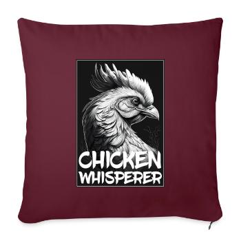 Poulets Chuchoteur Fermier Poulailler Poulet Poulet - Housse de coussin décorative 45 x 45 cm - bordeaux - Devant