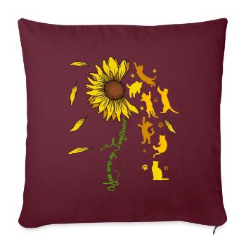 Du Bist Mein Sonnenschein Sonnenblume Katze - Sofakissenbezug 45 x 45 cm - Burgunderrot - Vorne