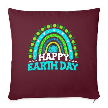 Joyeux Jour de la Terre Arbres forestiers - Housse de coussin décorative 45 x 45 cm - bordeaux - Devant