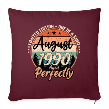 Août 1990 anniversaire 1990 légendes Août - Housse de coussin décorative 45 x 45 cm - bordeaux - Devant