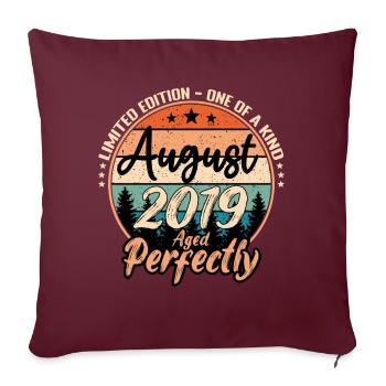 August 2019 Jubiläum 2019 Legenden August - Sofakissenbezug 45 x 45 cm - Burgunderrot - Vorne