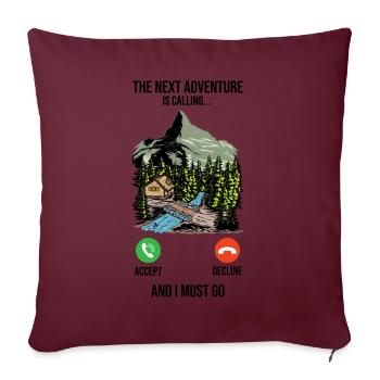La prochaine aventure s’appelle Wanderer Camp - Housse de coussin décorative 45 x 45 cm - bordeaux - Devant