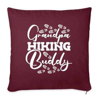 Grand-père copain randonneur empreinte randonneur randonnée en montagne - Housse de coussin décorative 45 x 45 cm - bordeaux - Devant