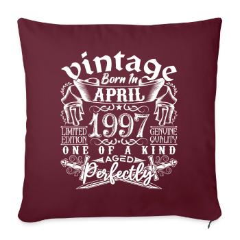 1997 Avril 1997 anniversaire Avril 1997 Avril - Housse de coussin décorative 45 x 45 cm - bordeaux - Devant