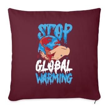 Stop au réchauffement climatique - Dame Nature - Journée - Housse de coussin décorative 45 x 45 cm - bordeaux - Devant
