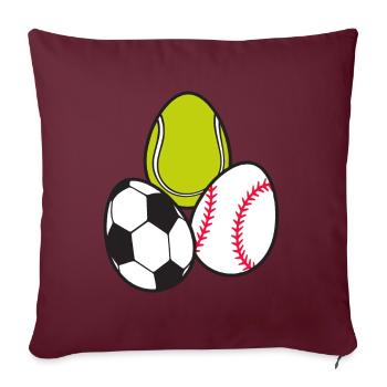 Tennis Raquette Sports Football Baseball Easter Eggs - Housse de coussin décorative 45 x 45 cm - bordeaux - Devant