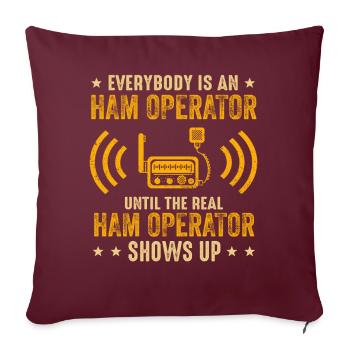 Tout le monde est opérateur de jambon - Housse de coussin décorative 45 x 45 cm - bordeaux - Devant